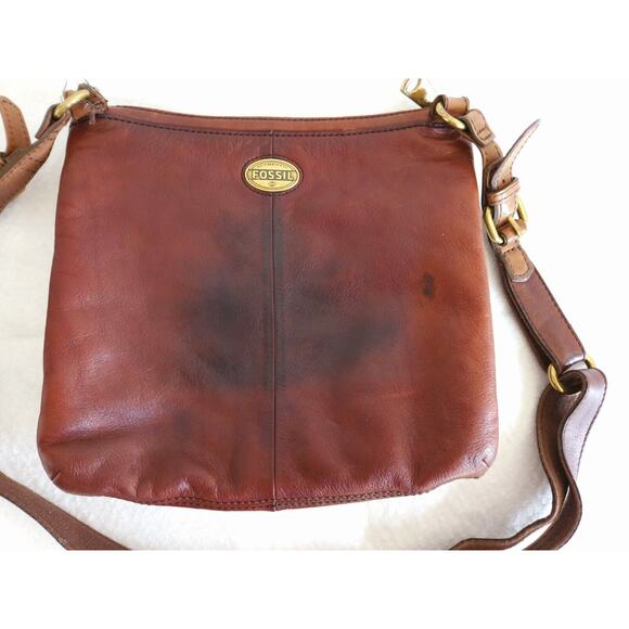 Fossil Brown Leather Crossbody Bag - Picture 2 of 12